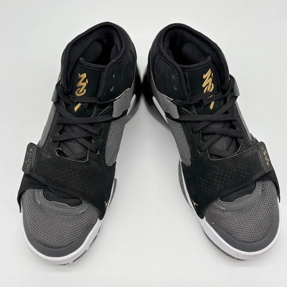 Jordan Zion‎ 2 Black Metallic Gold White Basketball Shoes DQ7688-001 Mens 8.5